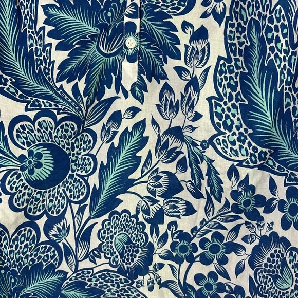 J. Crew Embroidered Long Sleeve Blouse 100% Cotton Blue Floral Top size S - Picture 3 of 10